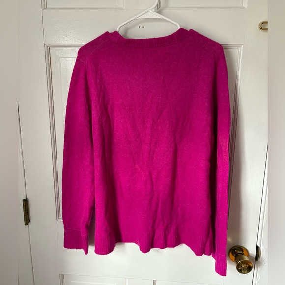 J.Crew Crewneck Sweater Extra Soft Brilliant Plum Berry Pink Size Extra Large XL - Picture 5 of 11